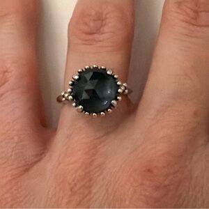 Genuine Pandora Shining Midnight Star Ring Blue Crystal  size 7 💕 S925 ALE